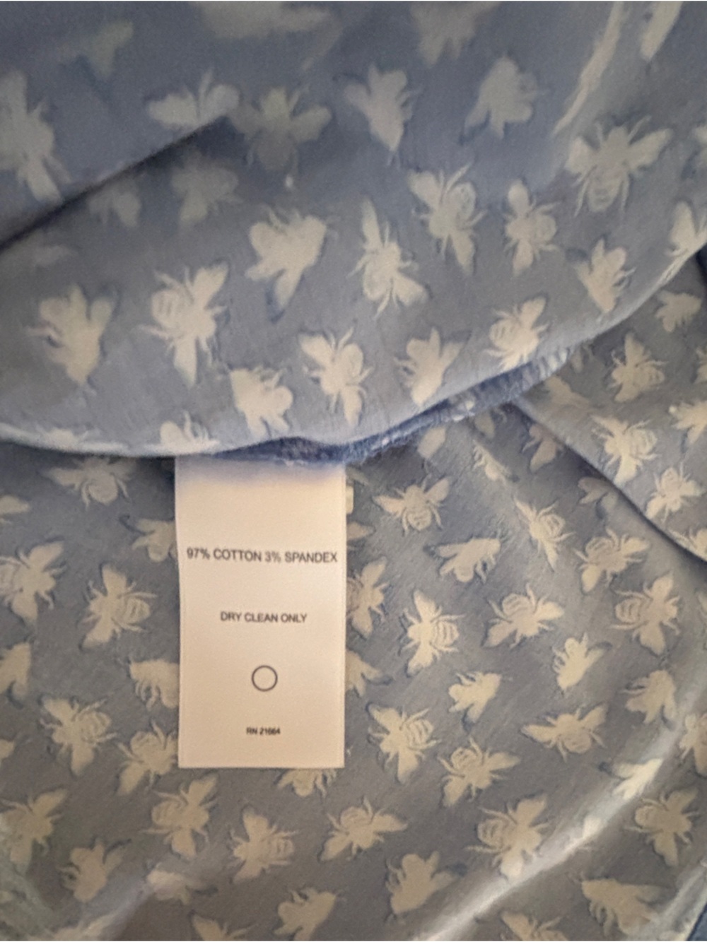 Saville Row Company Bumblee Print Blue Cotton Summer Dress Women’s Sz 12 - Picture 12 of 13